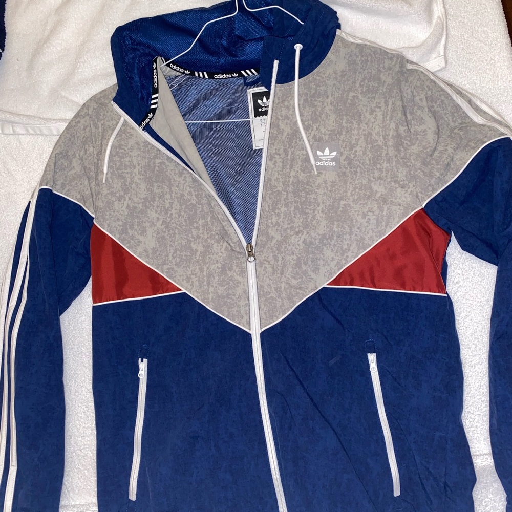 Adidas Trefoil Red White Blue Zip Windbreaker